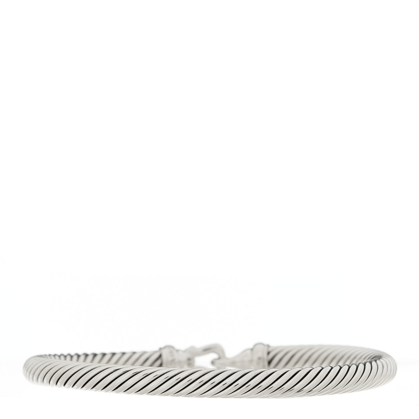 Sterling Silver Diamond 5mm Cable Buckle Bracelet