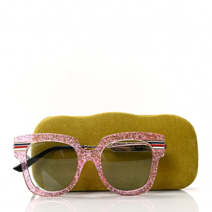 Gucci Acetate Square Frame Web Glitter GG0281S Sunglasses Pink 8 of 8