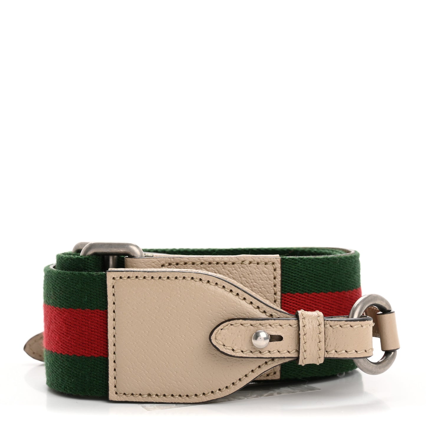 Canvas Web Studded Shoulder Strap Green Red