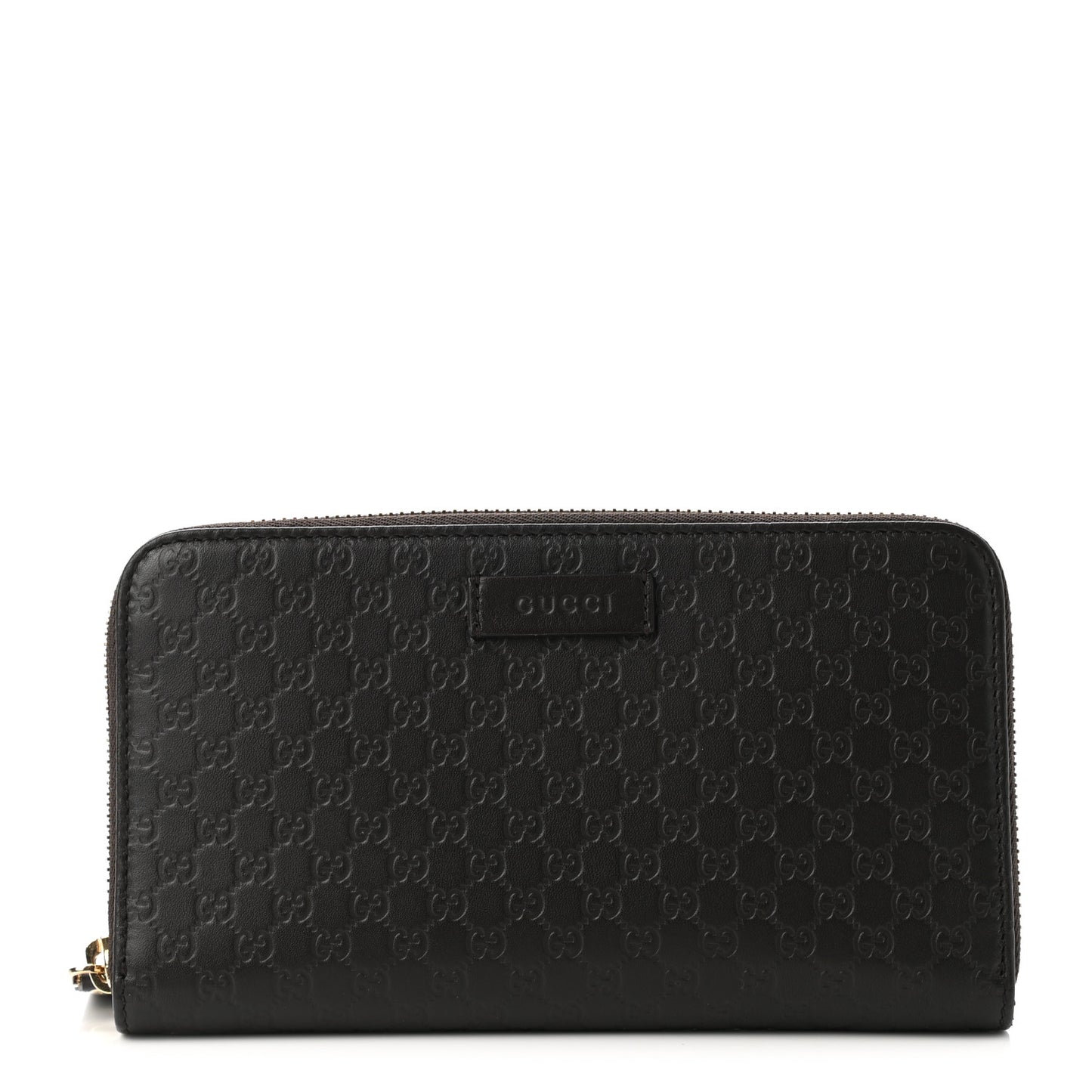 Microguccissima Large Zip Around Organizer Wallet Brown