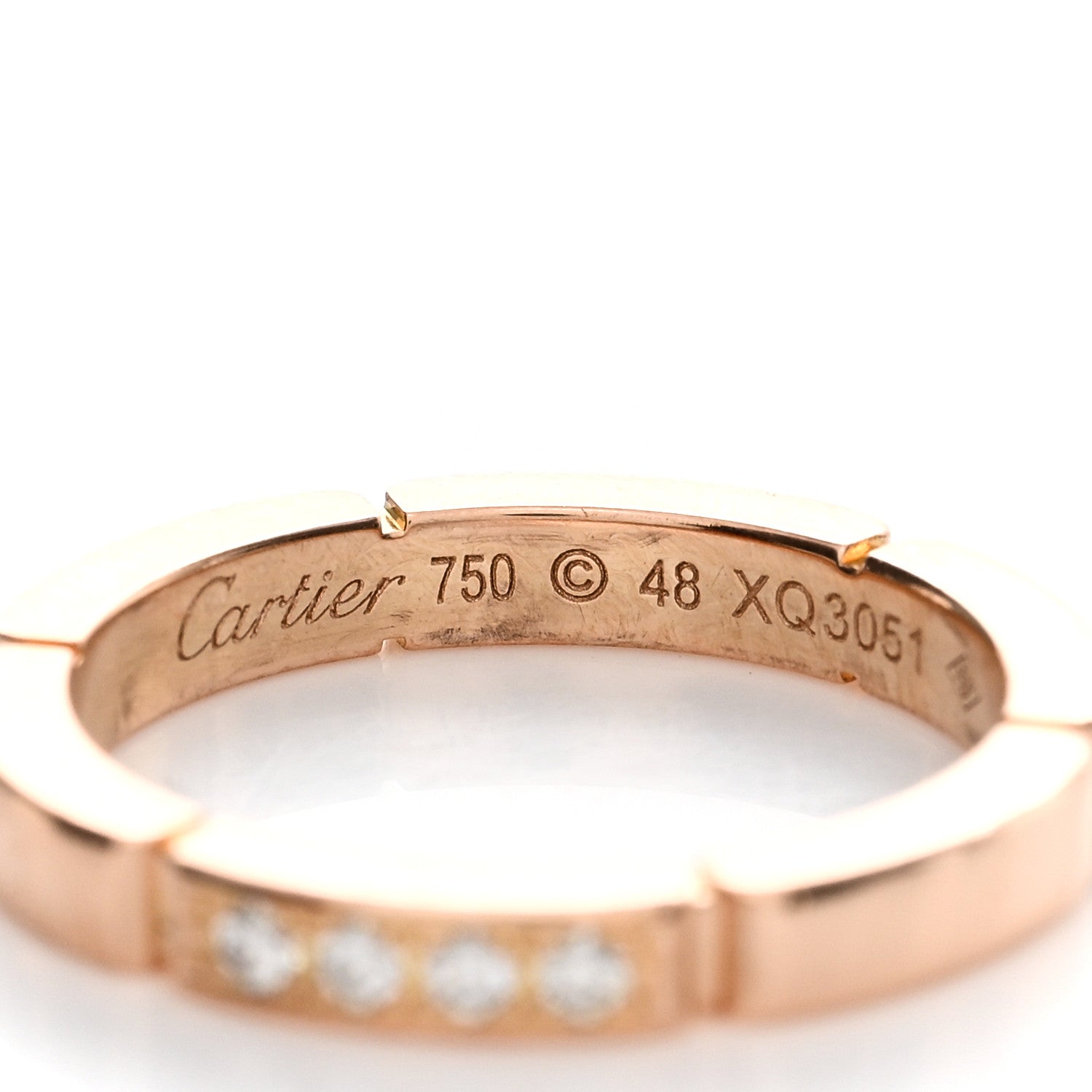 Cartier 18K Pink Gold Diamond Maillon Panthere Wedding Band Ring 48 4.5 4 of 4