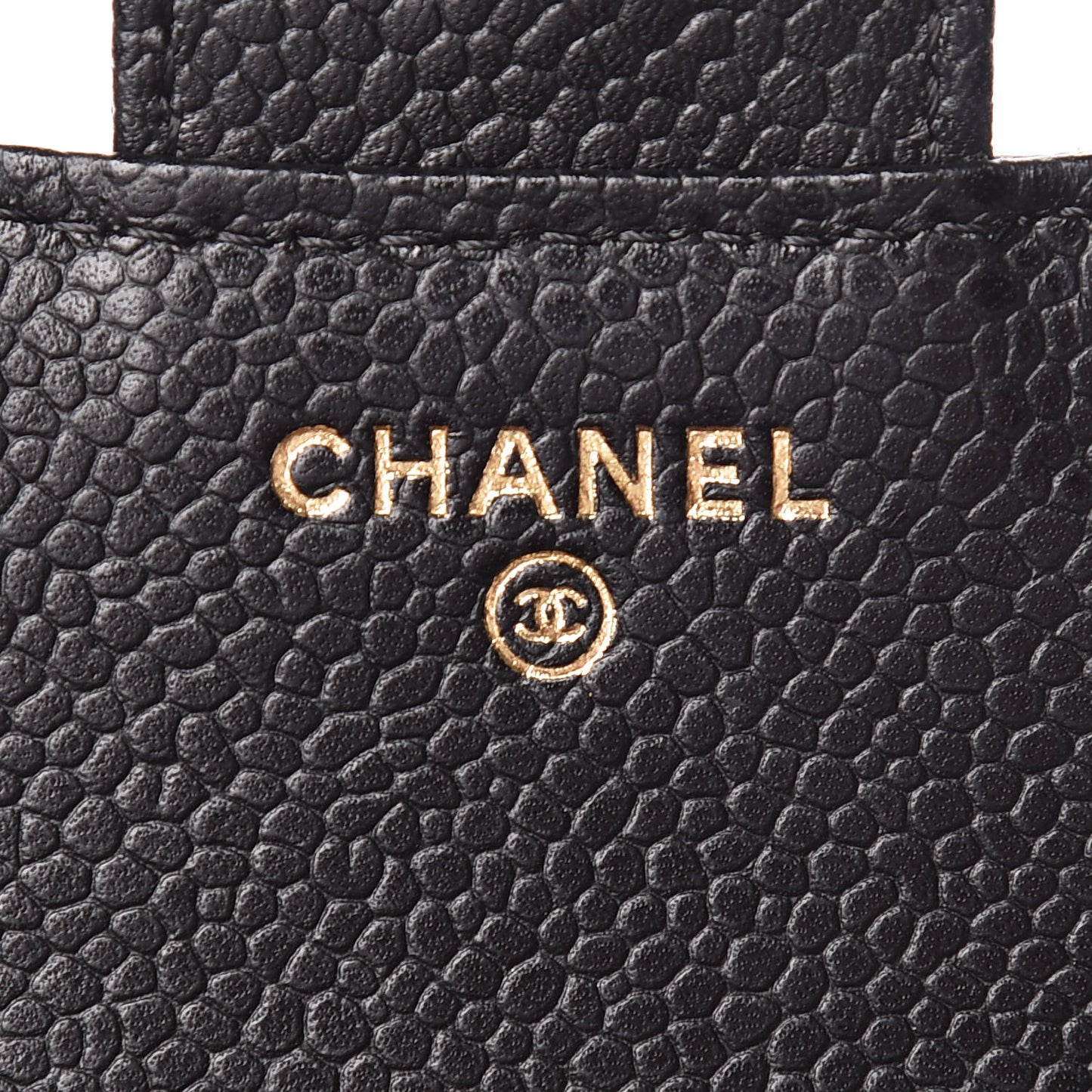 Caviar Quilted Compact Flap Wallet Black