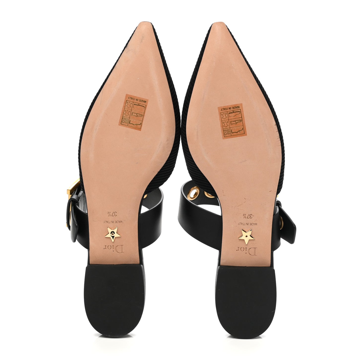 Technical Fabric D-Dior Ballerina Flat Mule 37.5 Black