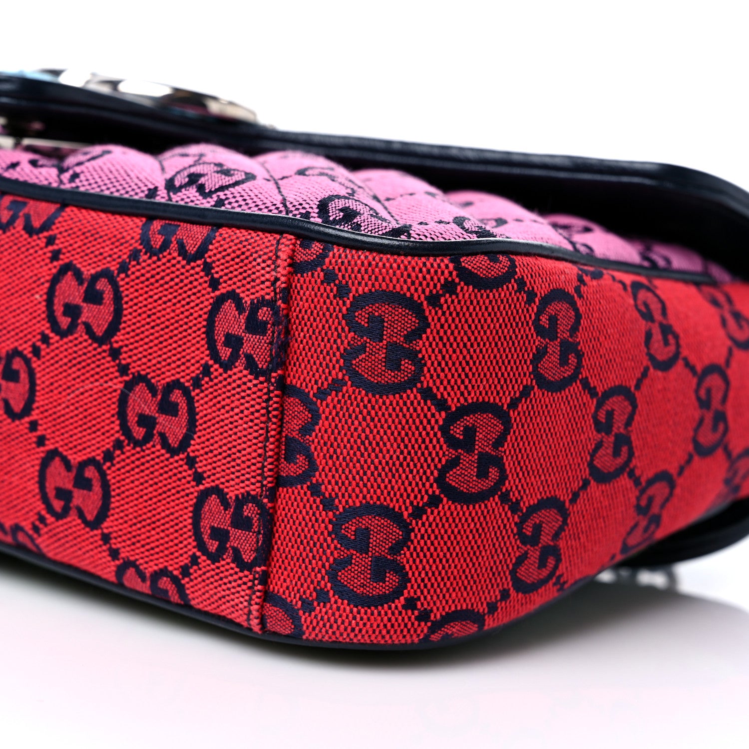 Gucci Monogram Multicolor Matelasse Diagonal Small GG Marmont Shoulder Bag Light Blue Pink Blue Green Red 9 of 10