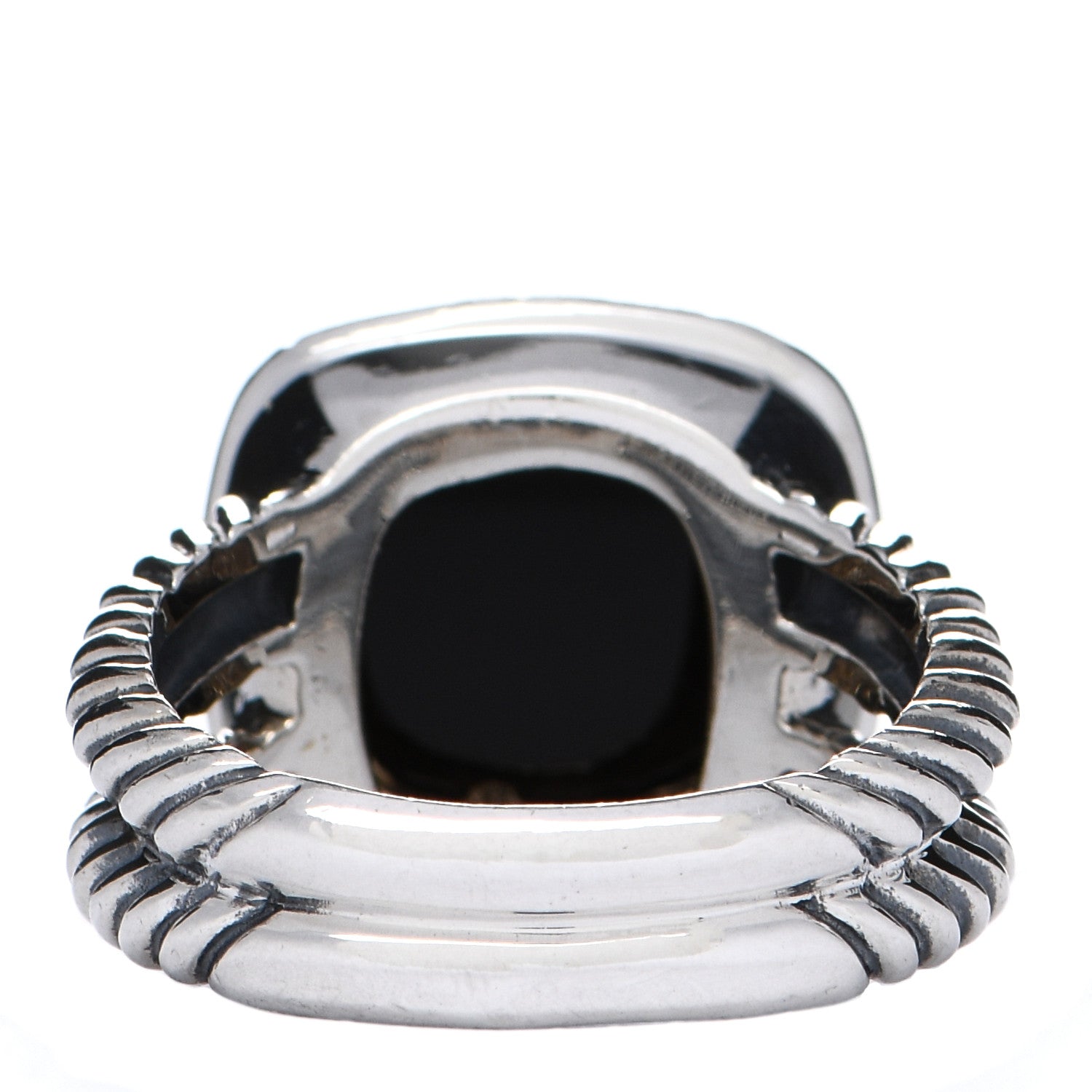David Yurman Sterling Silver Diamond Black Onyx 11mm Albion Ring 54 6.75 3 of 4