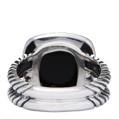 David Yurman Sterling Silver Diamond Black Onyx 11mm Albion Ring 54 6.75 3 of 4