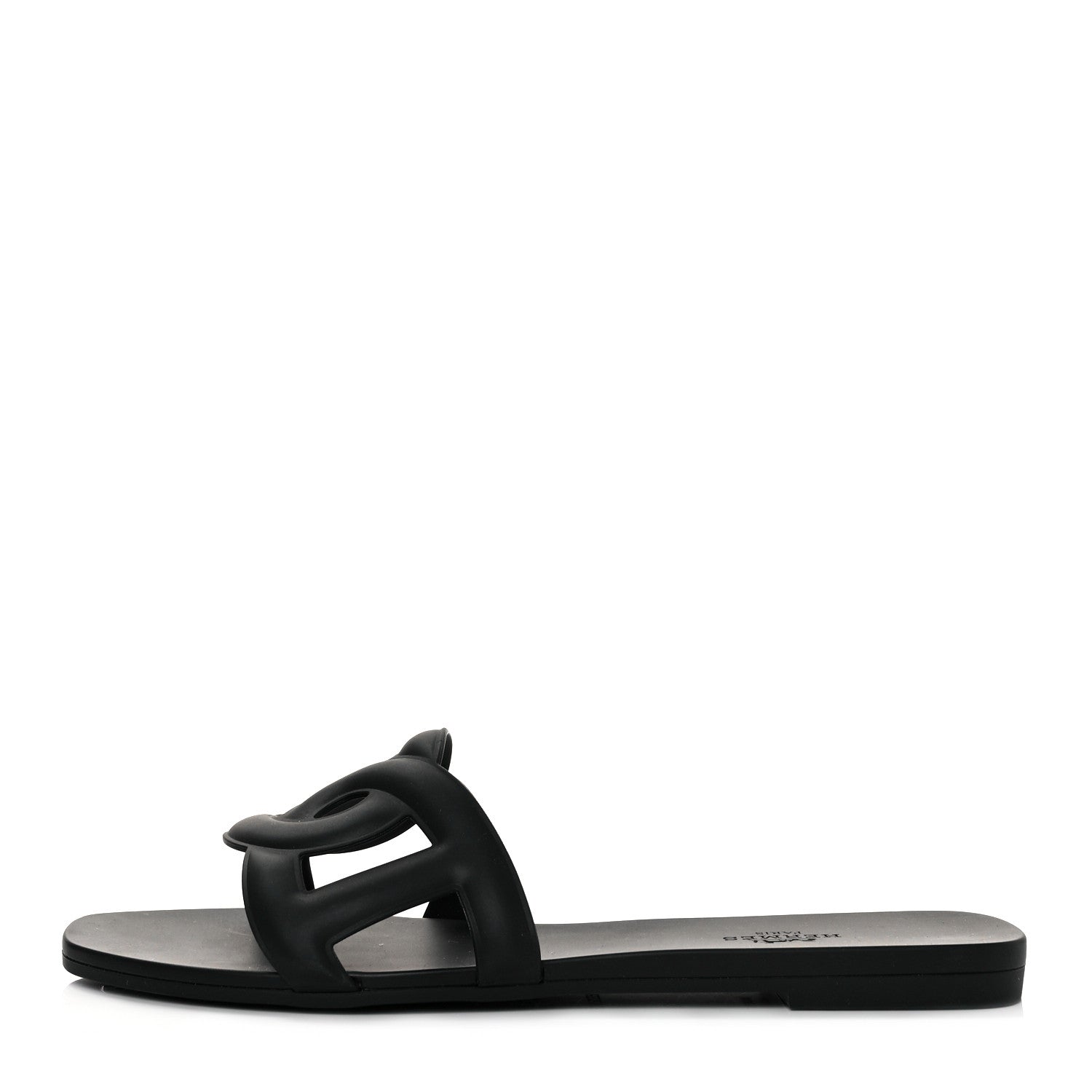 Hermes Rubber Aloha Sandals 38 Black 1 of 9