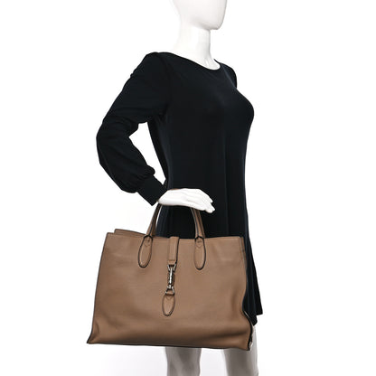 Gucci Soft Calfskin Medium Jackie Top Handle Bag Beige 2 of 9