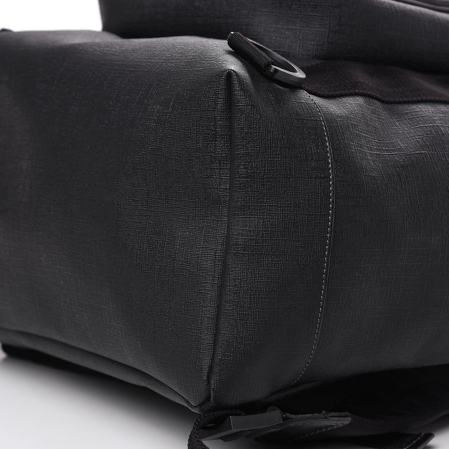 Coated Canvas Interlocking G Double Buckle Backpack Black