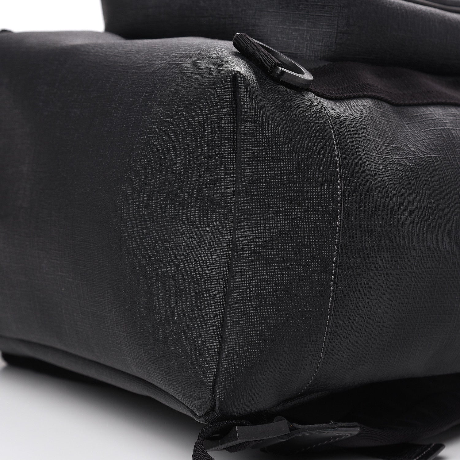 Gucci Coated Canvas Interlocking G Double Buckle Backpack Black 12 of 13