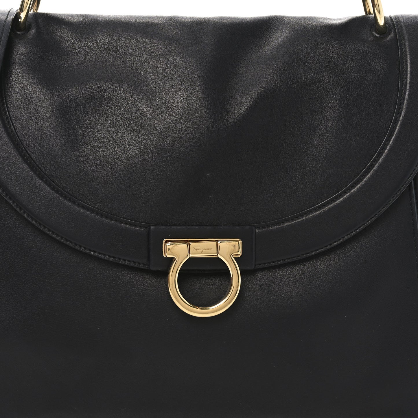 Calfskin Sofia Rainbow Top Handle Bag Black