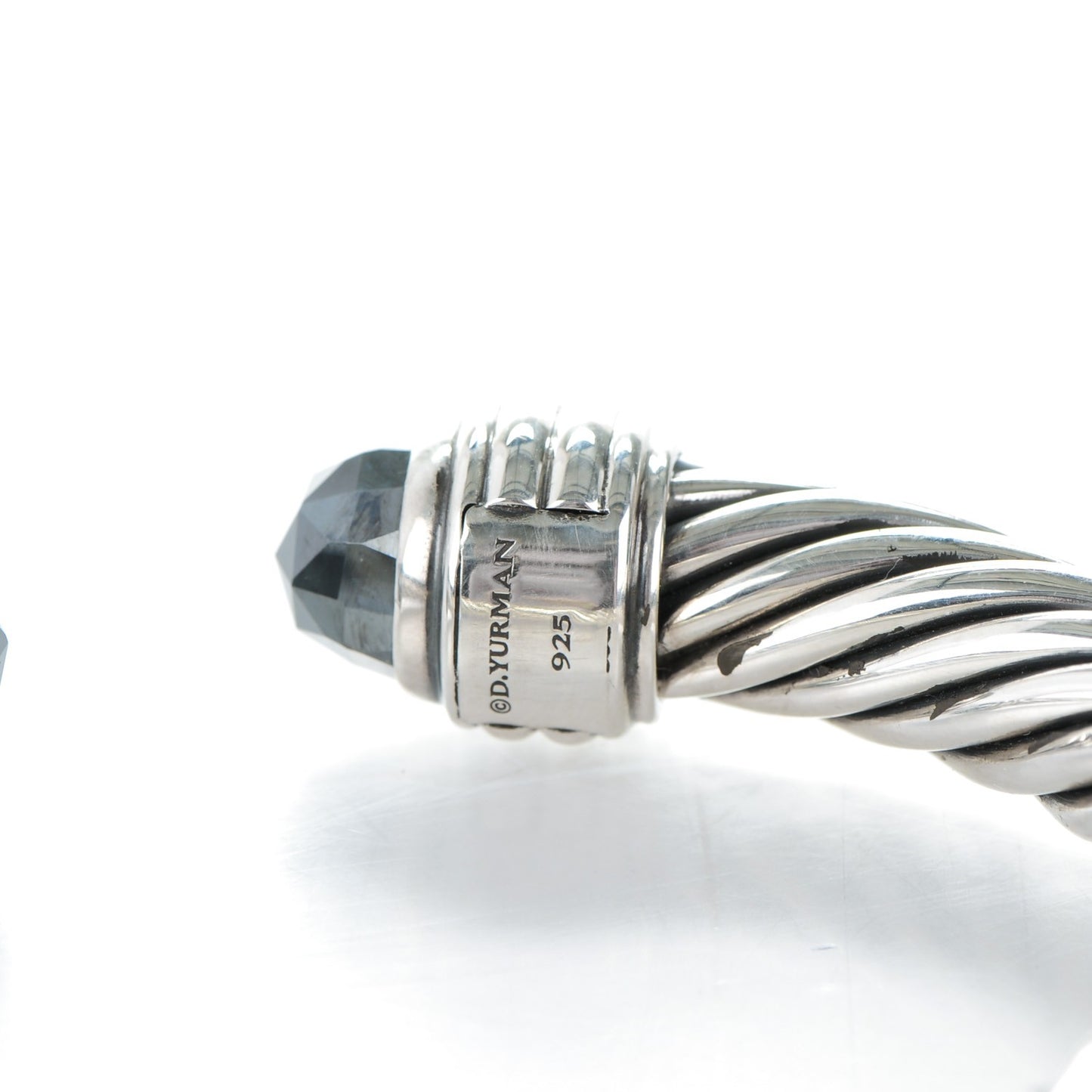 Sterling Silver Hematine 10mm Cable Classics Bracelet