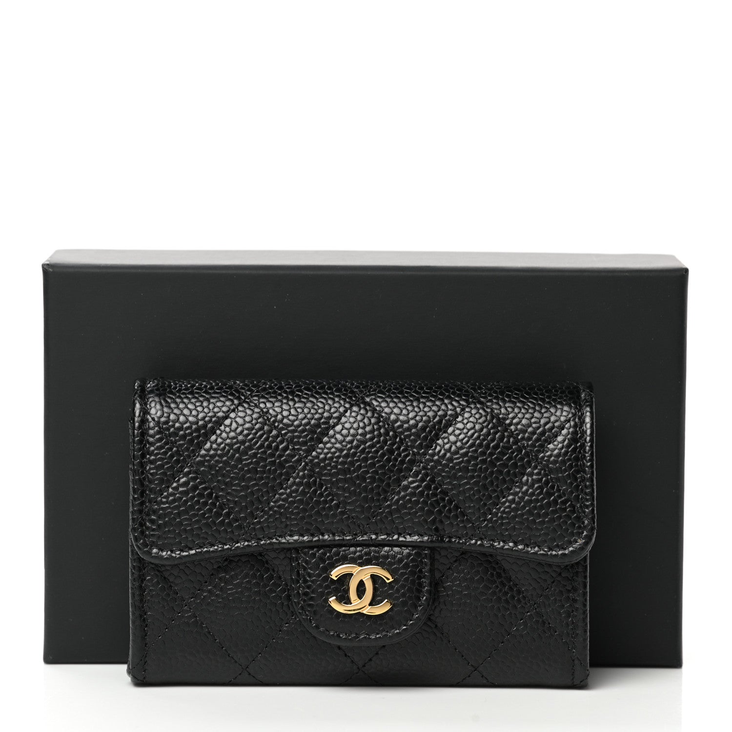 Chanel Caviar Quilted Flap Card Holder Wallet Black 9 of 9