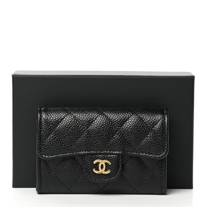 Chanel Caviar Quilted Flap Card Holder Wallet Black 9 of 9