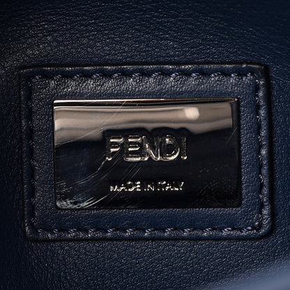 Fendi Calfskin Lace Up Medium Peekaboo Iconic Satchel Blue 8 of 9