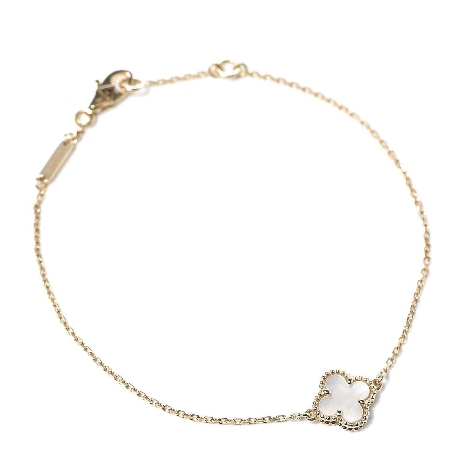 Van Cleef & Arpels 18K Yellow Gold Mother of Pearl Sweet Alhambra Bracelet 1 of 8