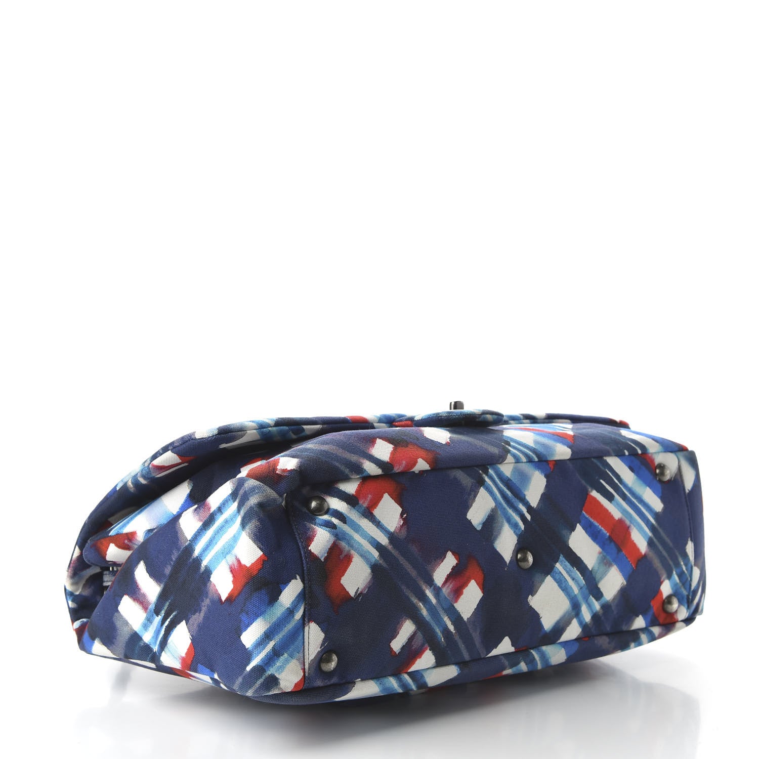 Chanel Canvas Airline Printed XXL Travel Flap Bag Blue Red White 4 of 10