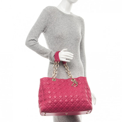 Christian Dior Lambskin Cannage Large Dior Soft Shopping Tote Fuchsia 2 of 9