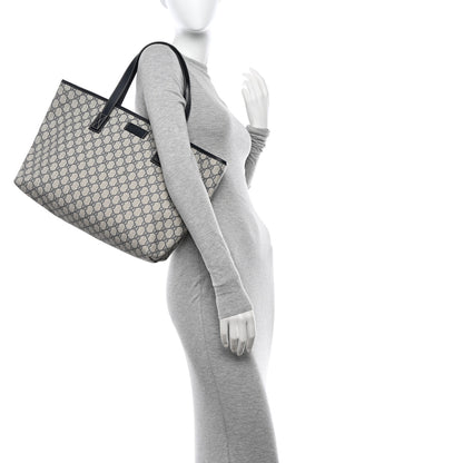 Gucci GG Supreme Monogram Medium Zippered Shopping Tote Navy 2 of 10