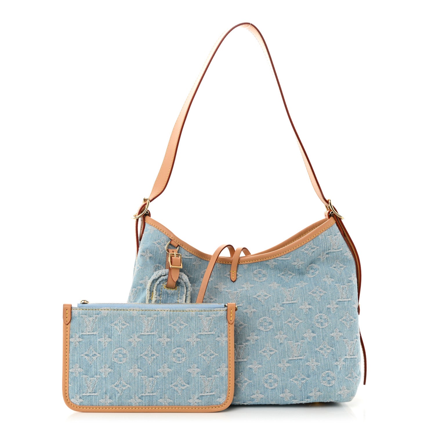 Louis Vuitton Monogram Denim CarryAll PM Sky Blue 3 of 11