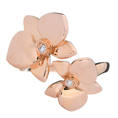Cartier 18K Pink Gold Diamond Caresse D'Orchidees Par Cartier Ring 52 6 1 of 6