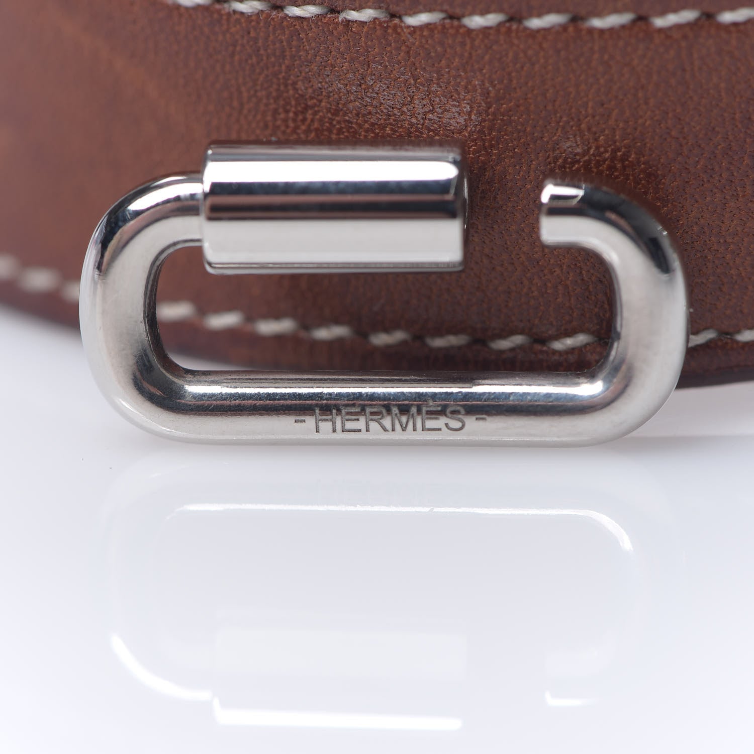Hermes Barenia Curiosite Double Wrap Bracelet T2 Fauve 6 of 7
