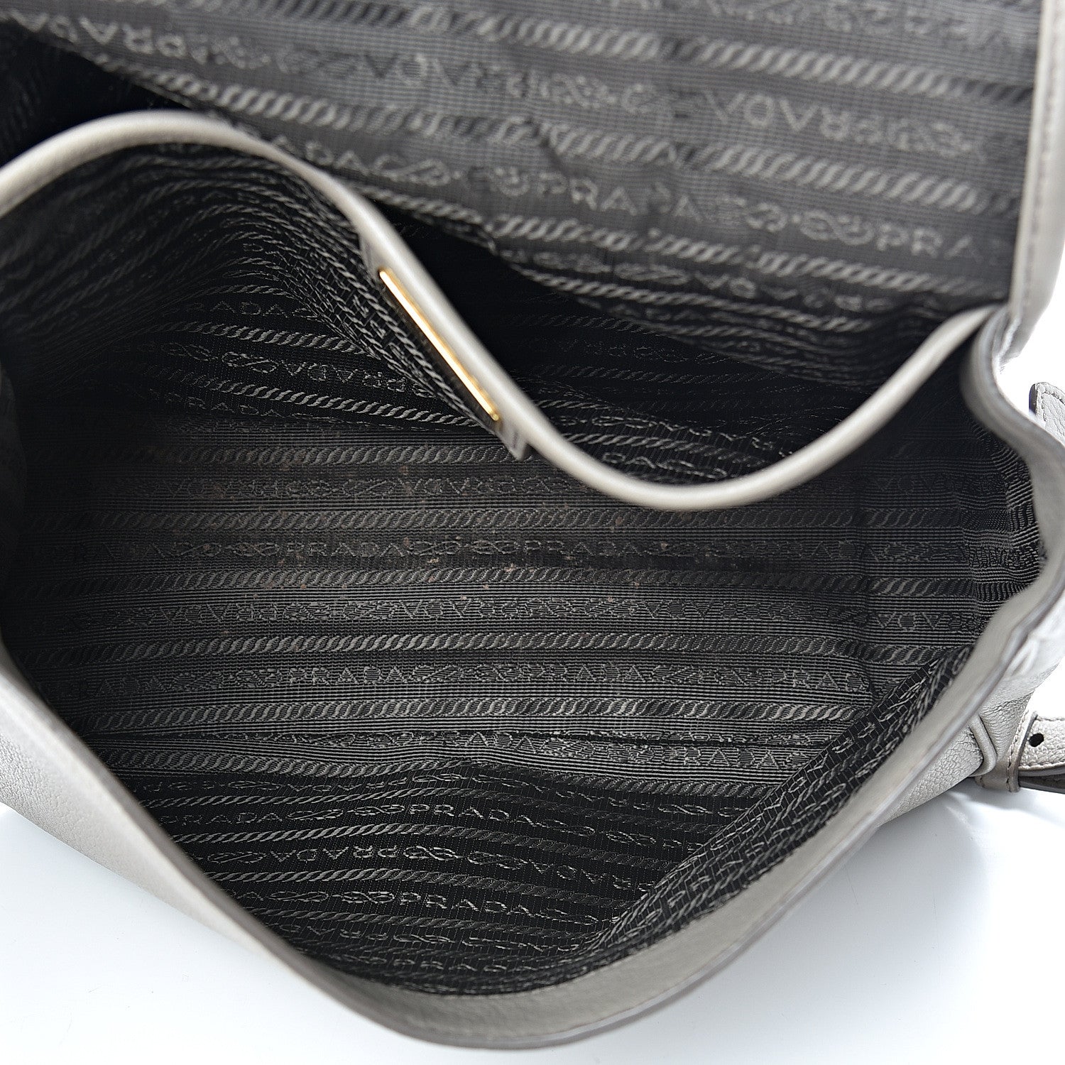 Prada Vitello Daino Crossbody Flap Grey 4 of 14
