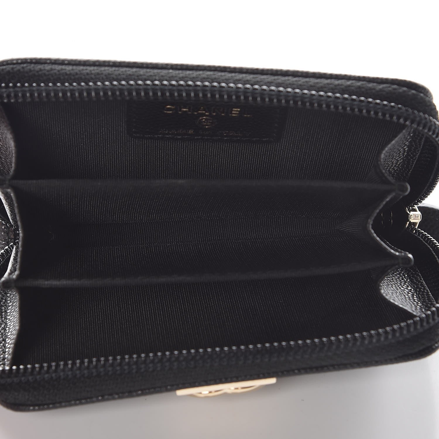 Chanel Caviar Quilted Boy Zip Around Coin Purse Wallet Black 4 of 8