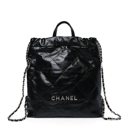 Chanel Shiny Calfskin Quilted Chanel 22 Backpack Black 1 of 9
