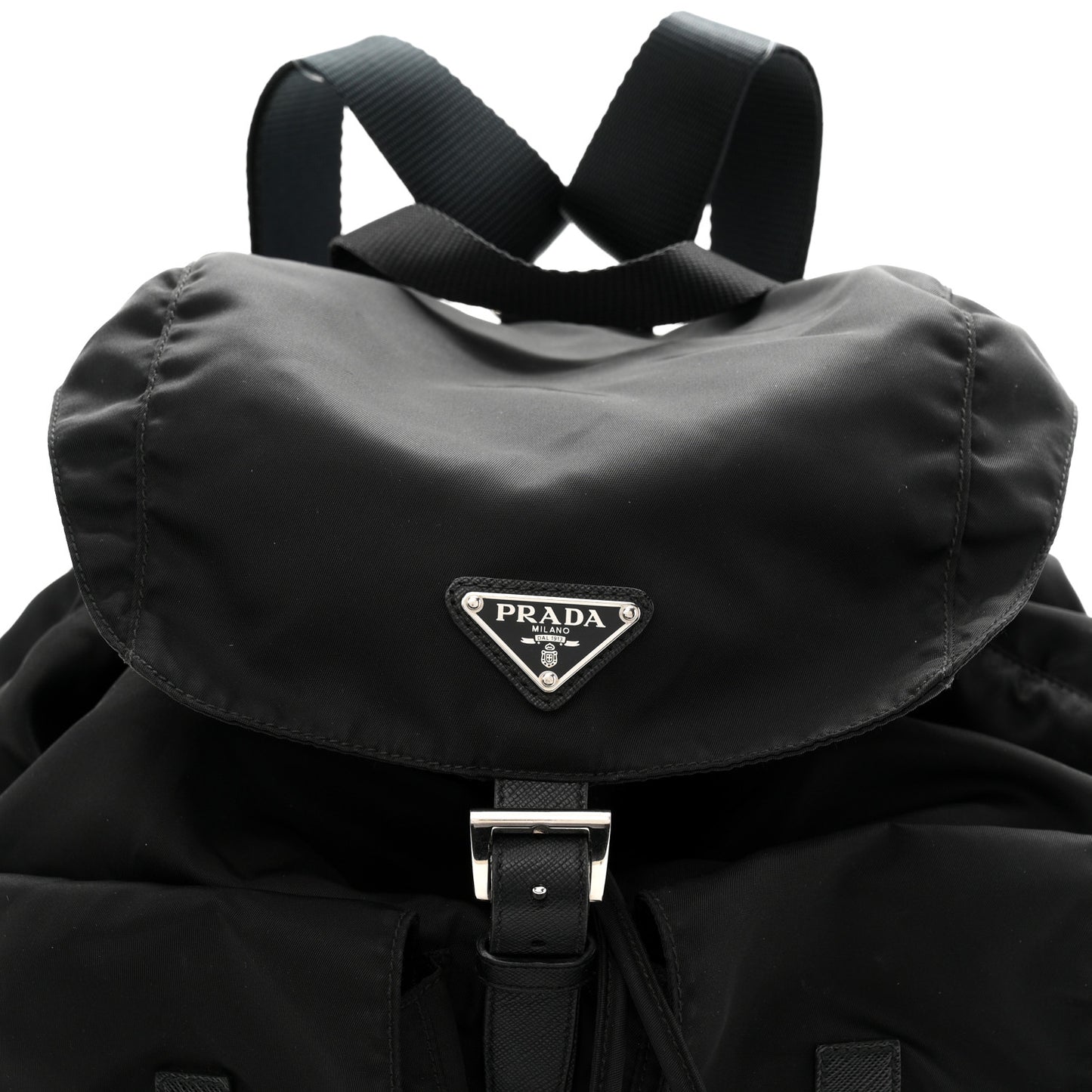 Re-Nylon Vela Saffiano Medium Backpack  Black
