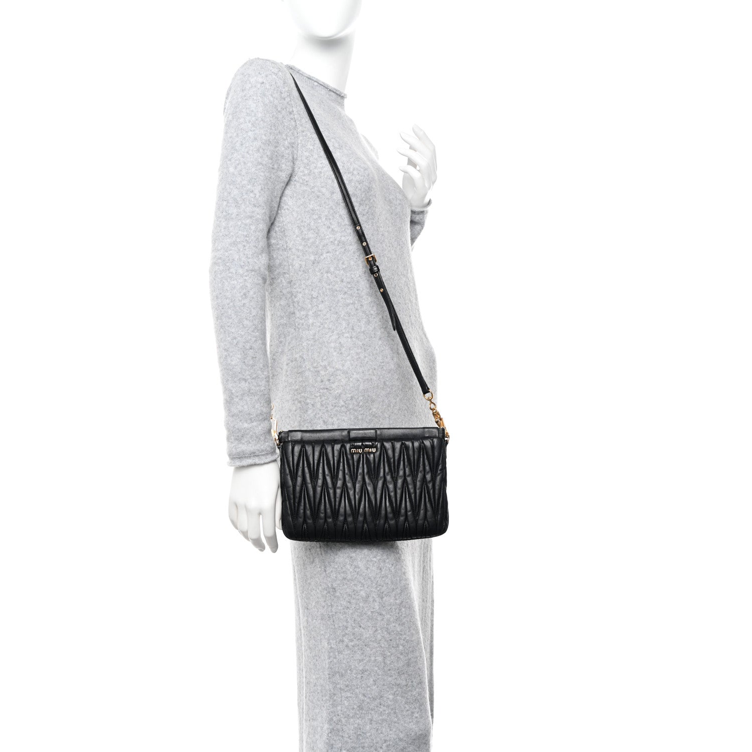 Miu Miu Nappa Matelasse Crossbody Black 2 of 11