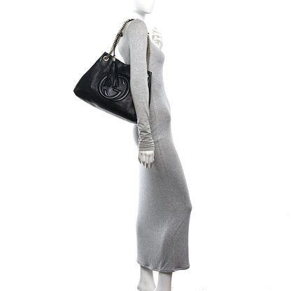 Gucci Pebbled Calfskin Medium Soho Chain Shoulder Bag Black 2 of 11