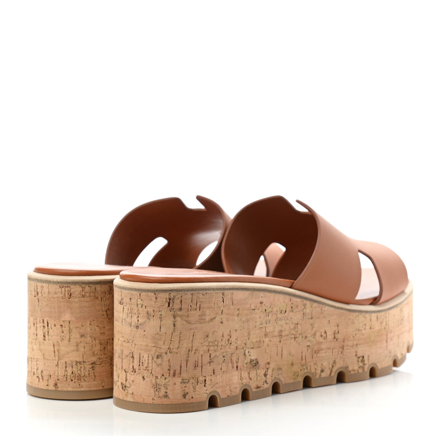 Hermes Calfskin Cork Eze 30 Sandals 39 Marron Glaise 4 of 9
