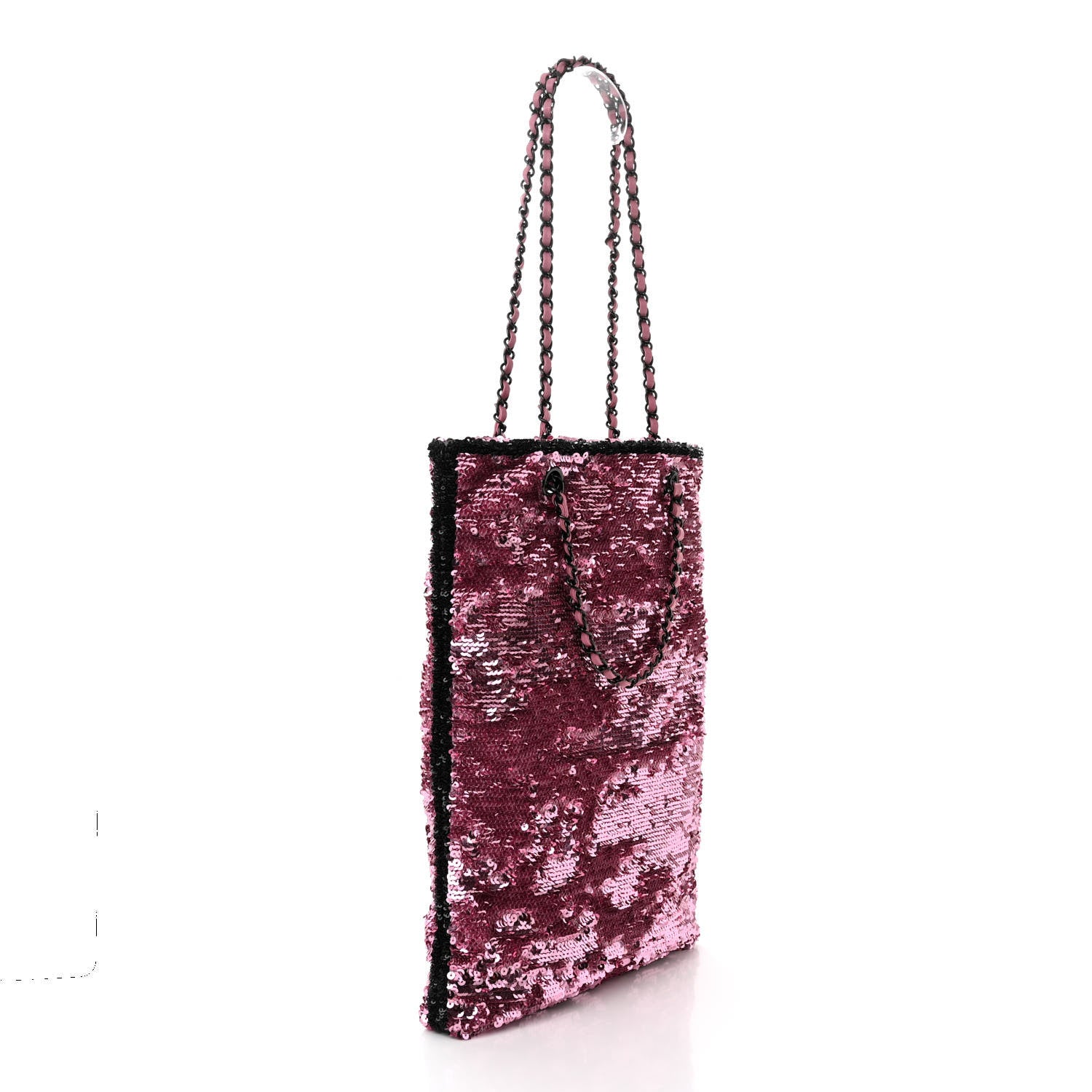 Chanel Sequin Logo Shopping Tote Black Pink 1540737 – FASHIONPHILE