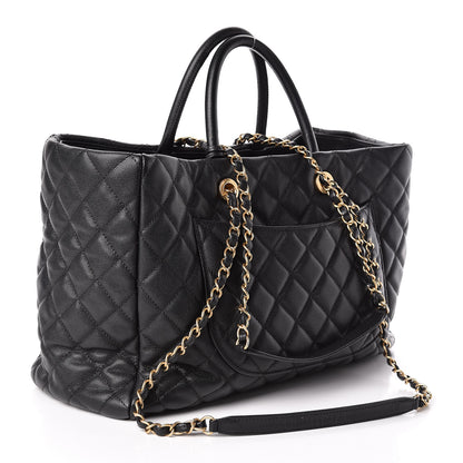 Chanel Caviar Quilted Large Coco Handle Shopping Tote Black 4 of 14