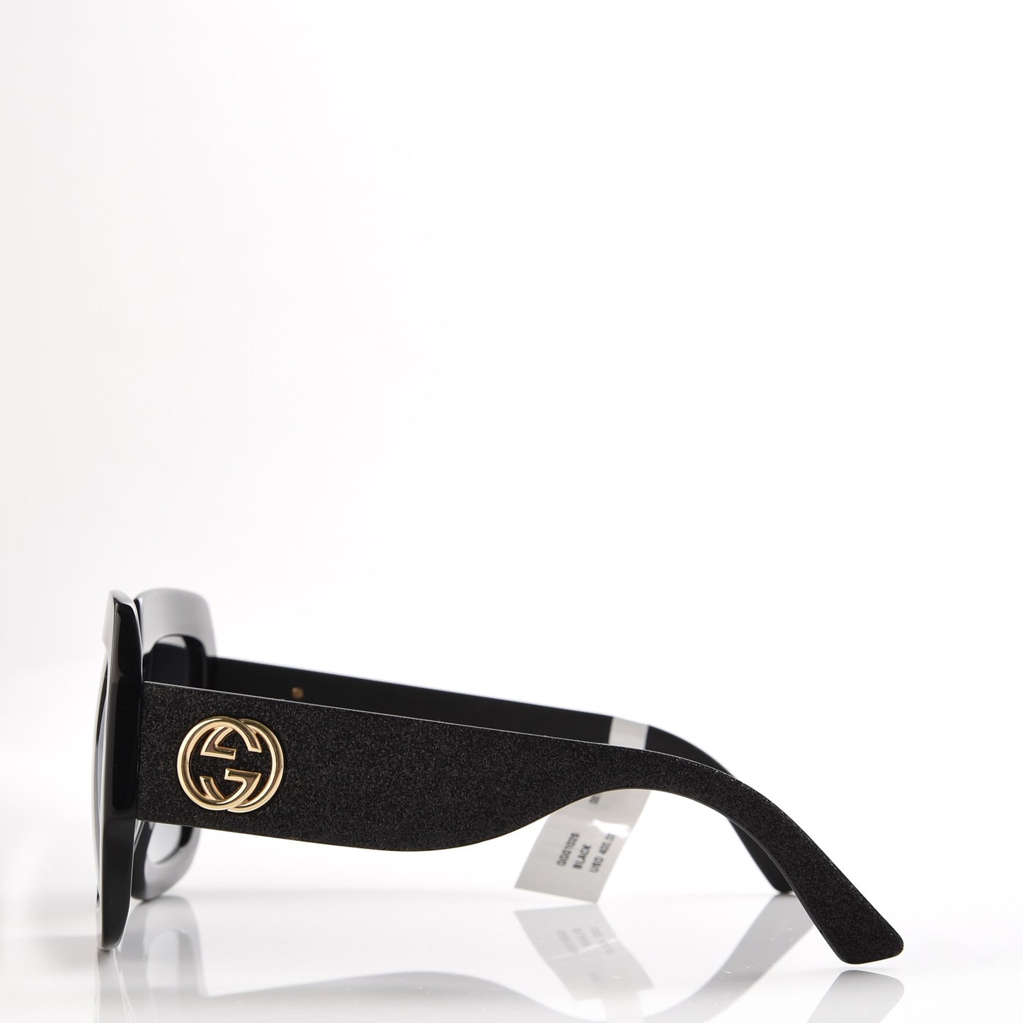 Square Frame GG0102S Sunglasses Glitter Black