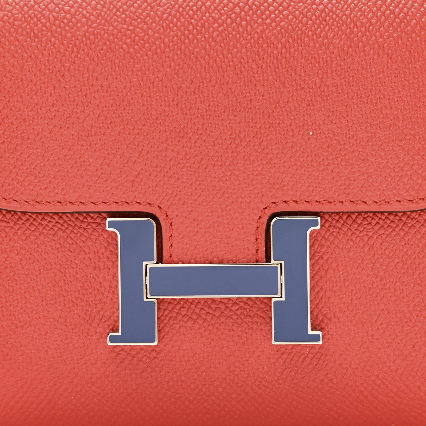 Epsom Enamel Constance Short Wallet Capucine Bleu Brighton