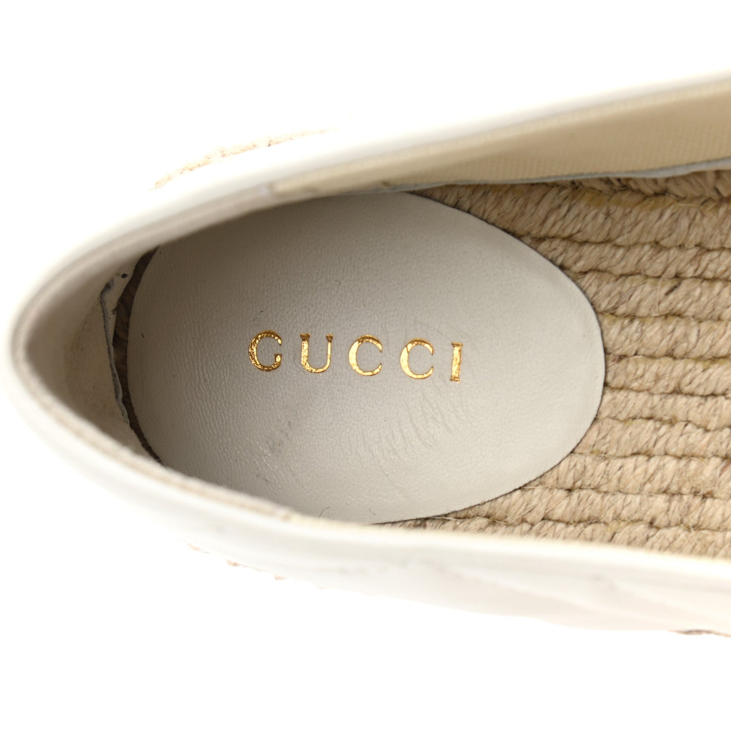 Nappa Matelasse GG Marmont Platform Espadrilles 38 Great White
