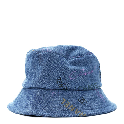 Chanel Denim Mood Cloche Bucket Hat S Blue 4 of 7