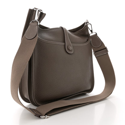 Hermes Taurillon Clemence Evelyne III PM Etoupe 3 of 13