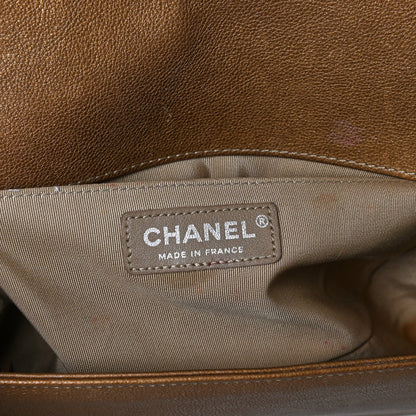 Chanel Metallic Calfskin Quilted Medium Boy Flap Dark Gold 6 of 18