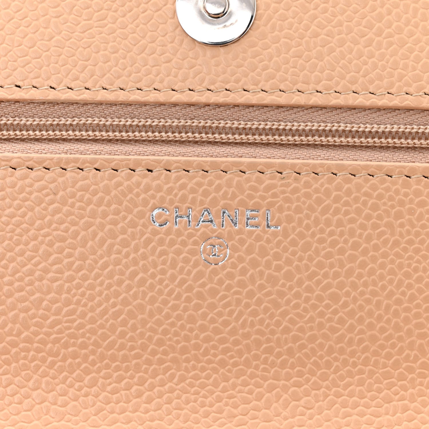 Chanel Caviar Quilted Wallet on Chain WOC Beige 6 of 18