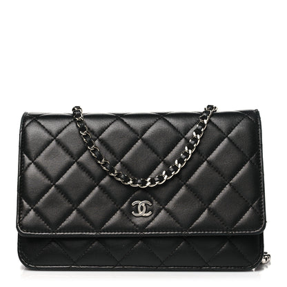 Chanel Lambskin Quilted Wallet On Chain WOC Black 1 of 12
