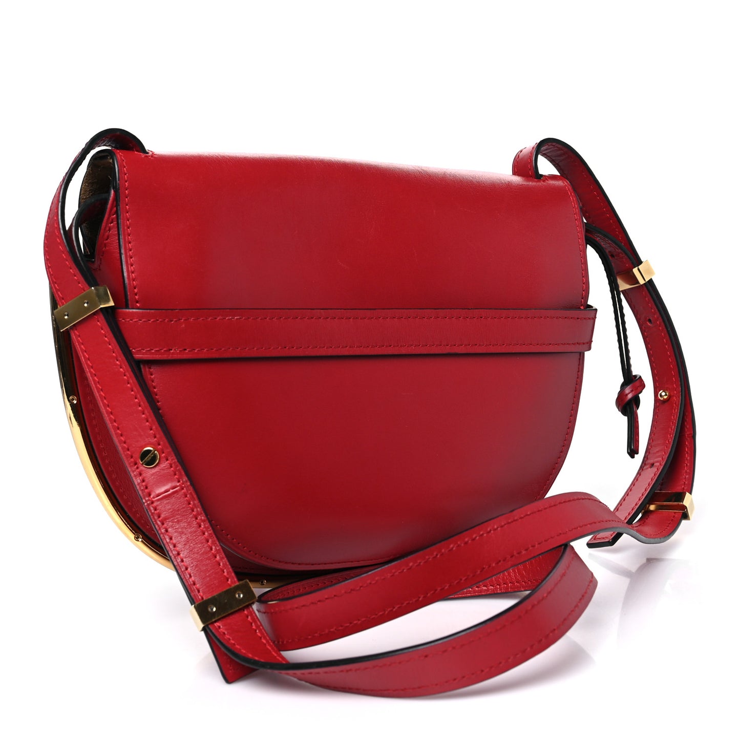 Calfskin Small Metal Gate Crossbody Bag Scarlet