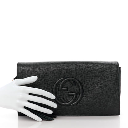 Gucci Pebbled Calfskin Medium Soho Clutch Black 2 of 11