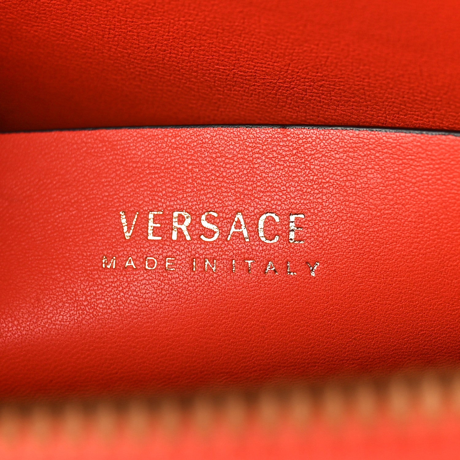 Versace Calfskin Large Medusa Stud Tribute Tote Orange 6 of 8