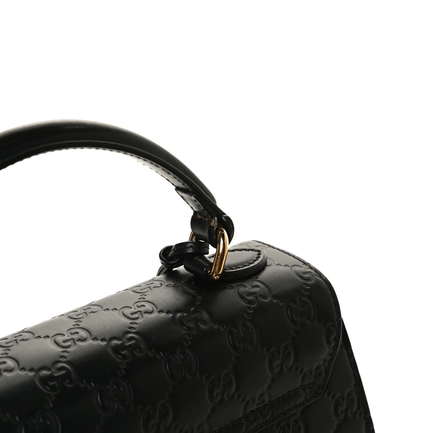 Gucci Guccissima Signature Small Padlock Top Handle Bag Black 14 of 18