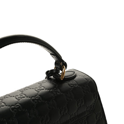 Gucci Guccissima Signature Small Padlock Top Handle Bag Black 14 of 18