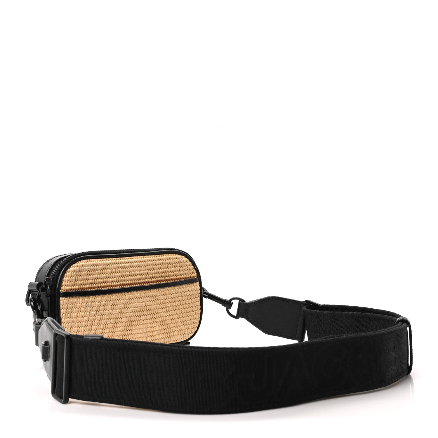 Marc Jacobs Calfskin Woven Straw Small Snapshot Camera Bag Beige 3 of 9