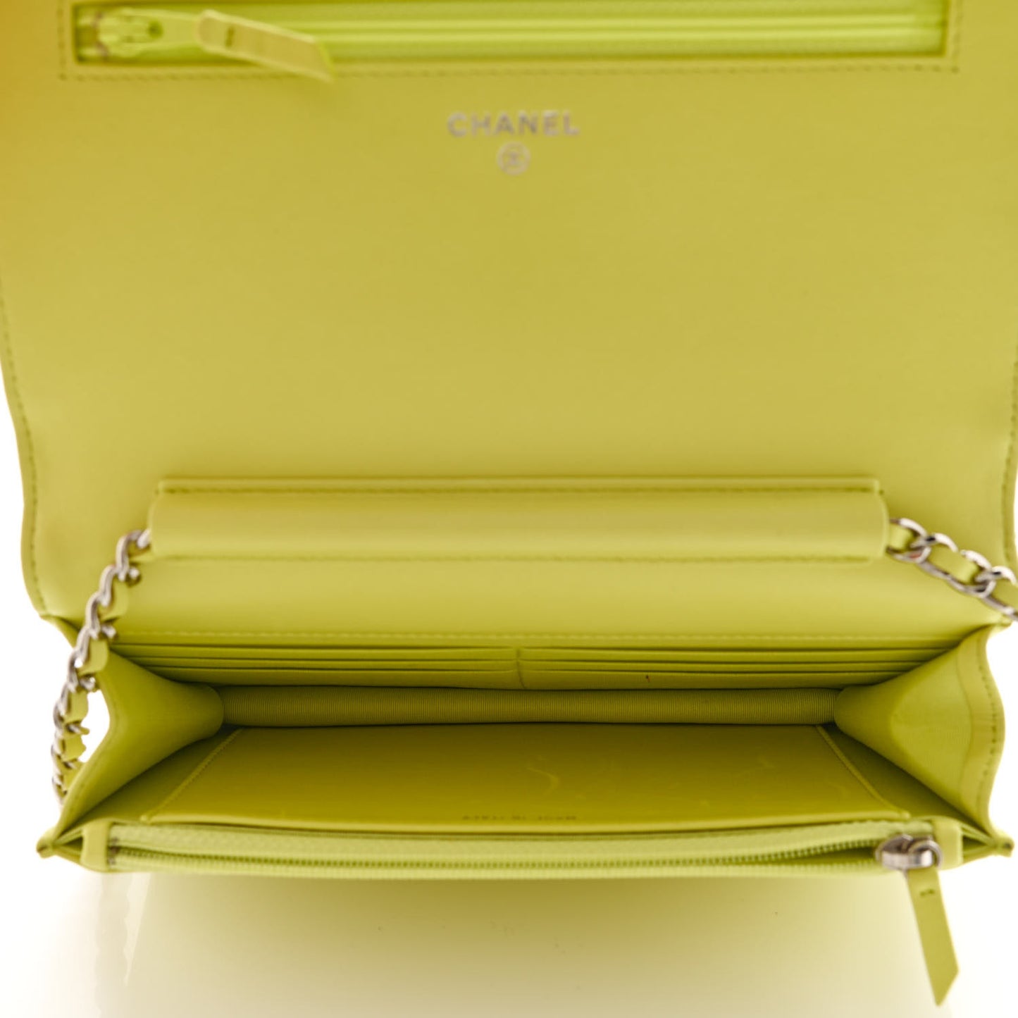 Lambskin Stitched Pop Stitches Wallet On Chain WOC Yellow